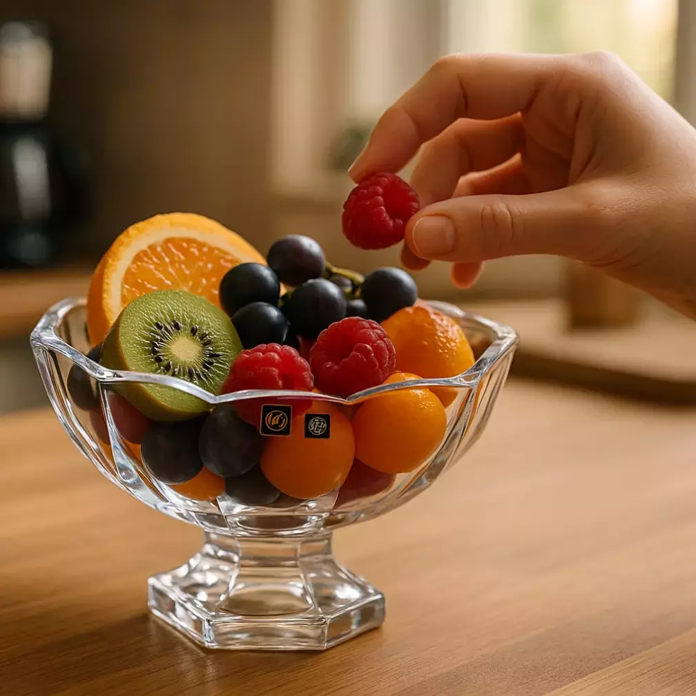 کاسه پایه دار مربعی بلور مدل کاستل موگوک