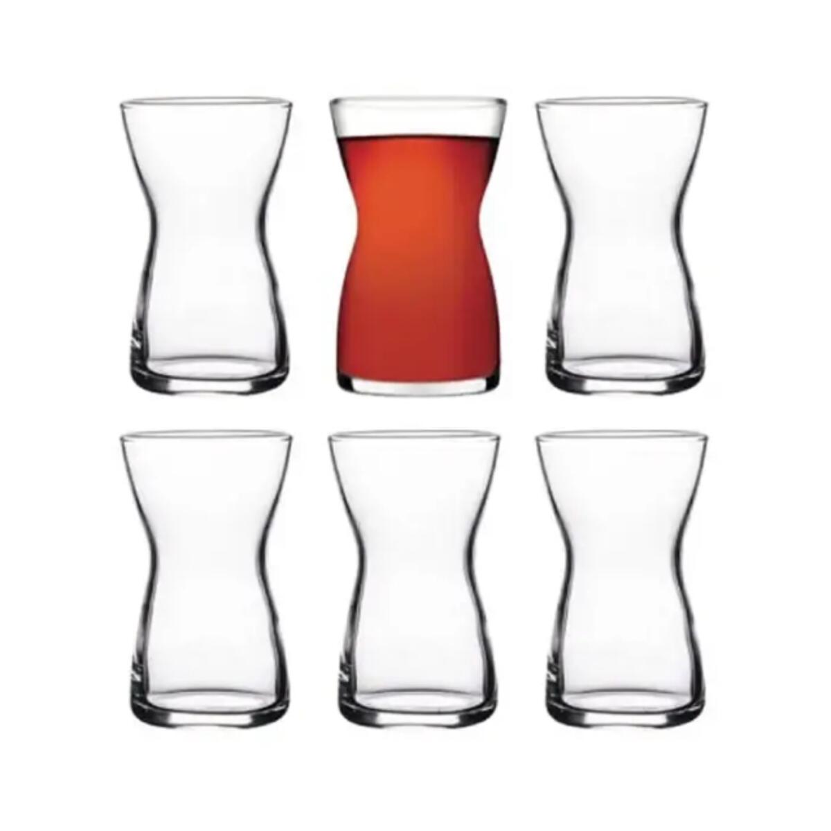 استکان کمرباریک پاشاباغچه مدل ایرماک گنجایش 125سی‌سی کد 42991 - (ست 6 عددی)
