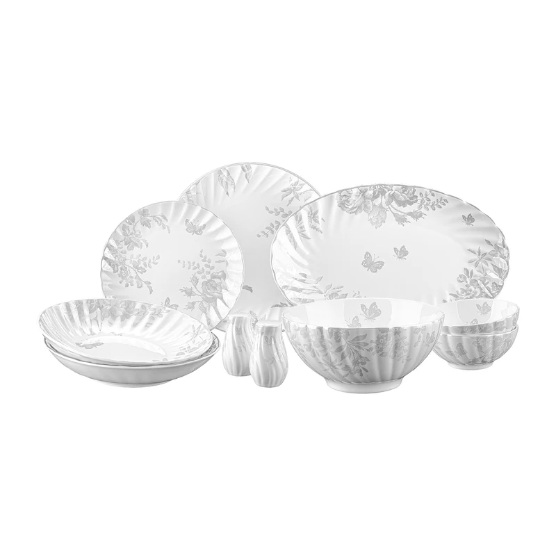 ست غذاخوری 28 پارچه الینا نقره‌ای مدل GK646391