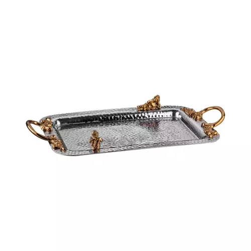 سینی استیل مستطیل بزرگ طرح Angel مدل GK806101