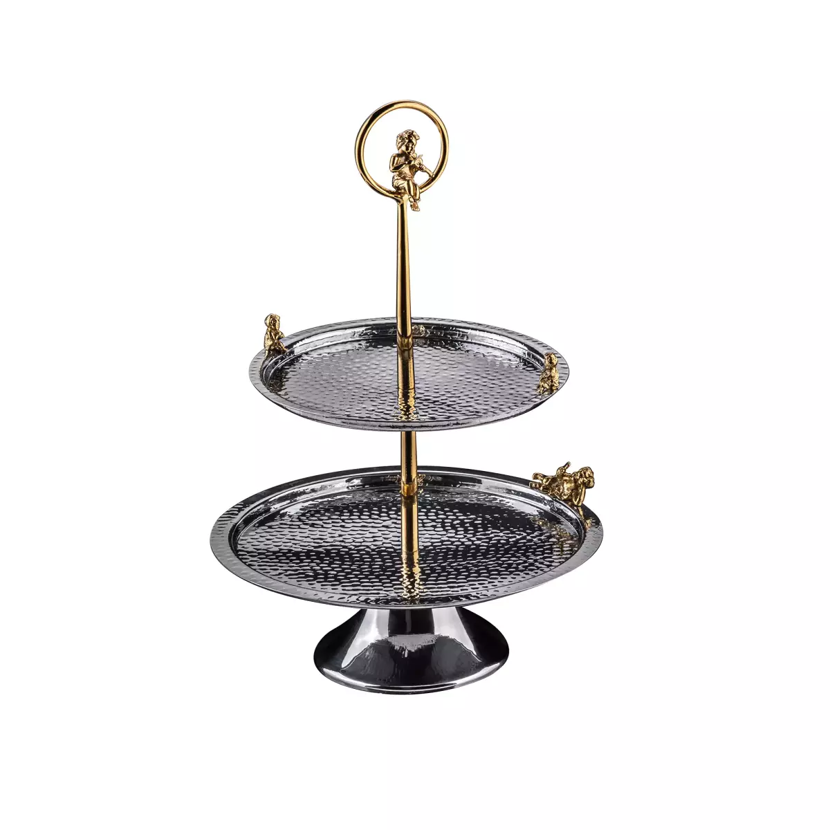 ظرف شیرینی استیل دوطبقه گرد Angel مدل GK806108 ( 4)