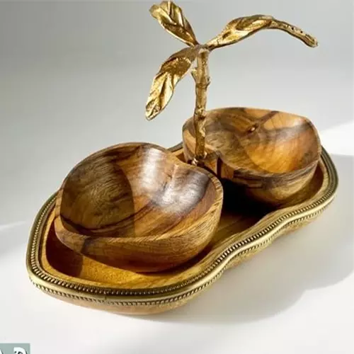 ست اردو خوری قلب دو تایی چوبی مدل GK829414