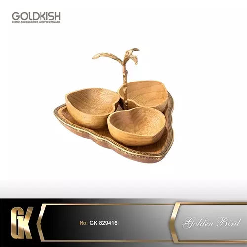 ست اردو خوری قلب سه تایی چوبی مدل GK829416