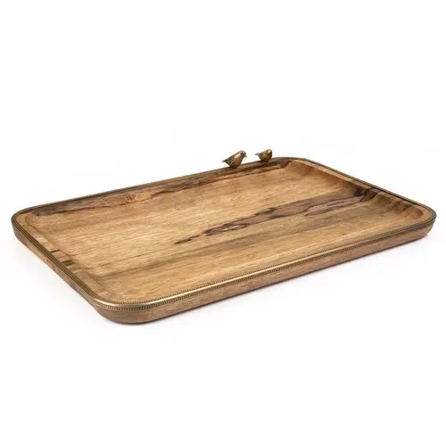 سینی مستطیل سایز بزرگ چوبی مدل GK829444