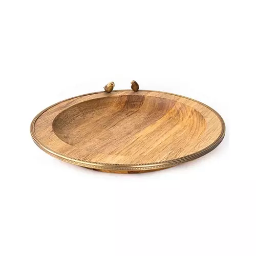 سینی گرد کوچک چوبی مدل GK829455