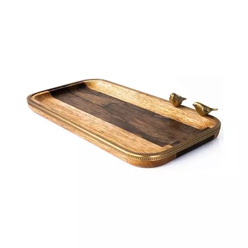 سینی مستطیل متوسط چوبی مدل GK829459
