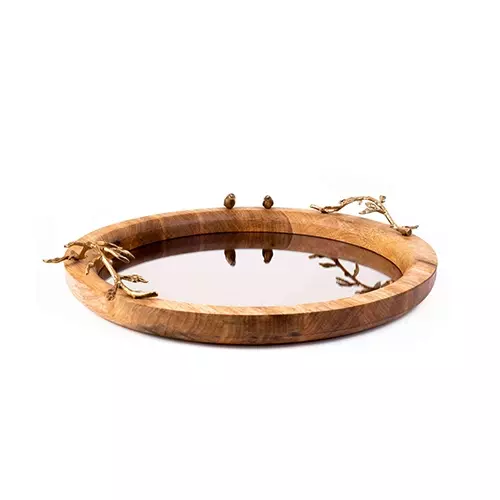 سینی گرد چوبی مدل GK829506