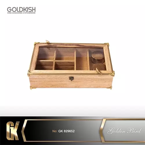 ظروف دکوری باکس مستطیل چوبی مدل GK829652