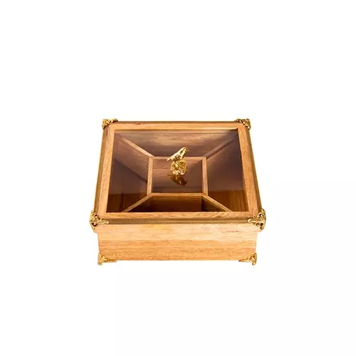 ظروف دکوری باکس مربع چوبی مدل GK829653