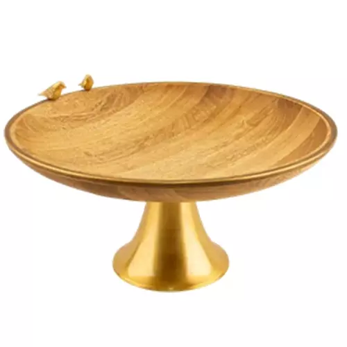 میوه خوری گرد پایه دار چوبی مدل GK829518