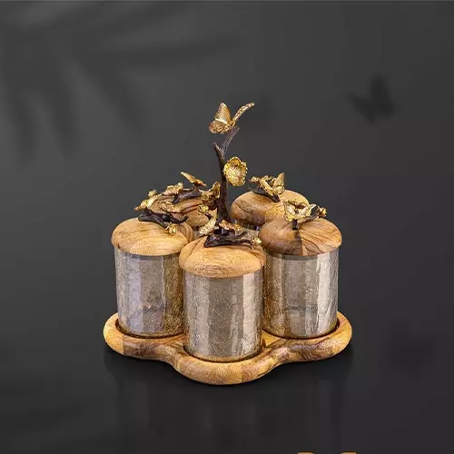 جای ادویه پنج تایی butterfly wood مدل GK 829823