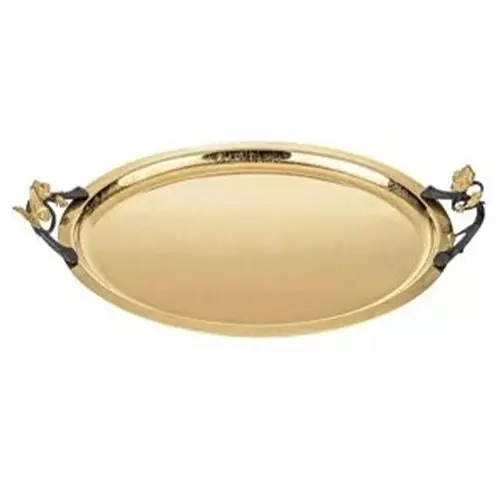 سینی برنجی بیضی s طلایی Delaris مدل- GK834020-1