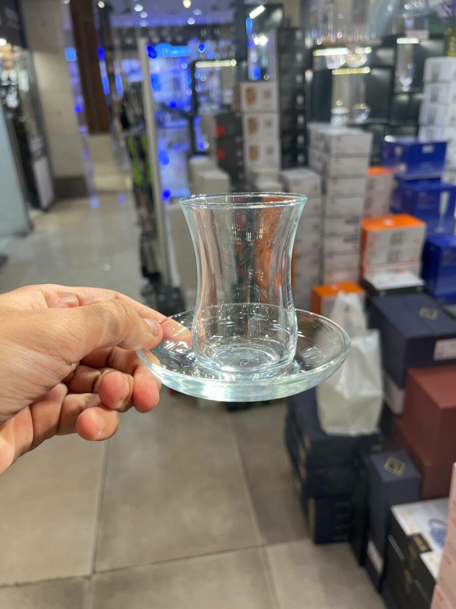 ستکان نعلبکی کمرباریک لاو(ساده)