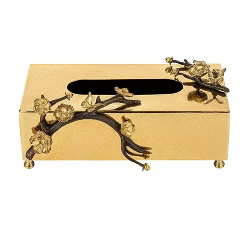 جا دستمال برنجی طلایی طرح Delaris مدل GK834027-1