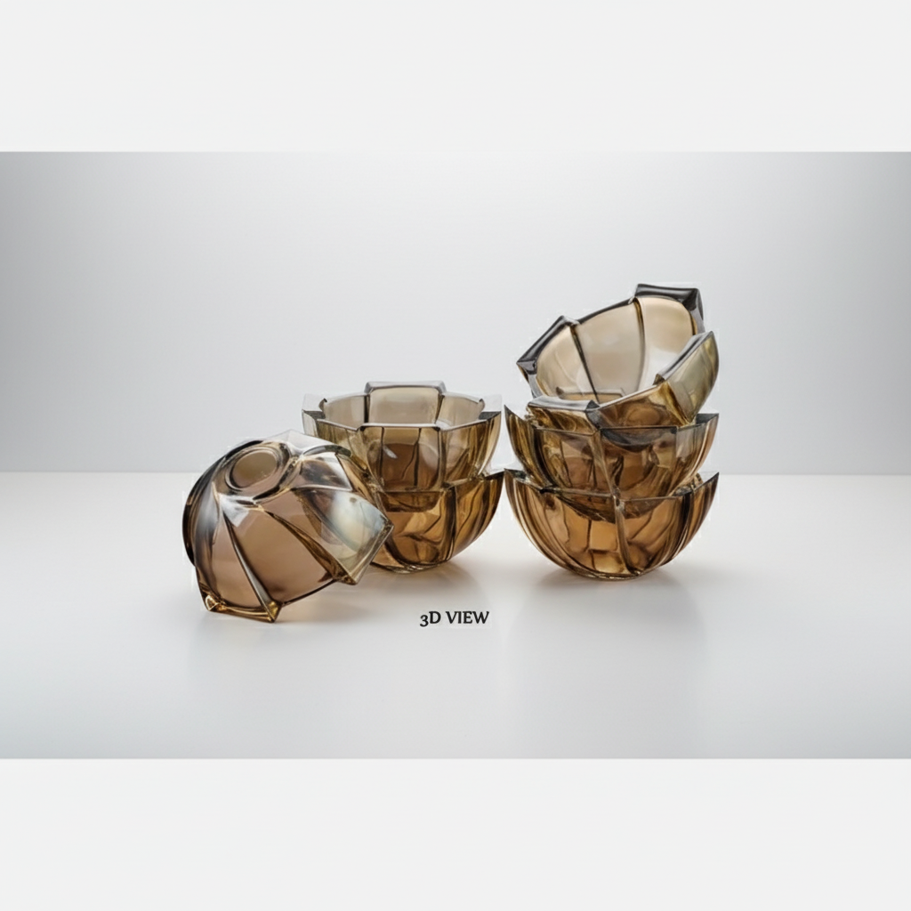 پیاله و پیش دستی اسکوئر ارغوانی