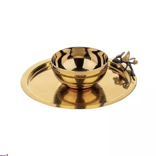 پیاله و پیش دستی طلایی Delaris مدل GK834053-1