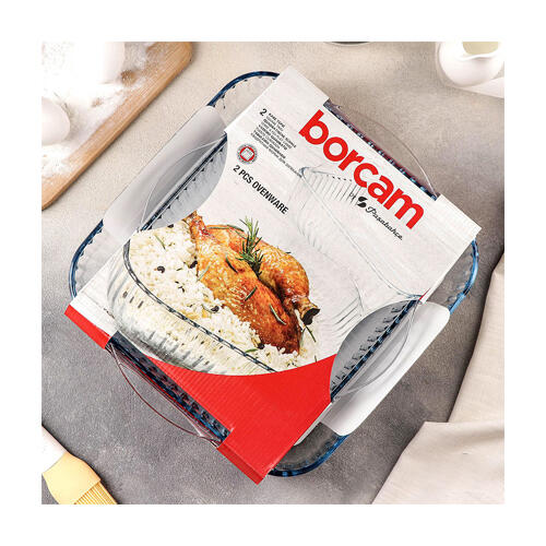 بورجام ست تابه مربع شیاردار 1 عددی 1950 + 3200 سی سی sb (159166)