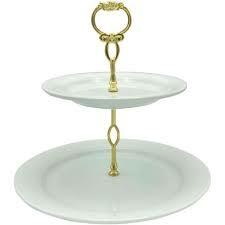 شیرینی خوری سرامیکی دو طبقه طرح گرد