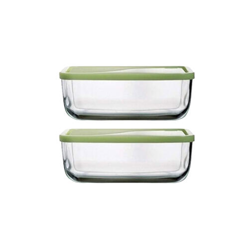 پاشاباغچه اسنوباکس ظرف نگهدارنده درب سبز 2 عددی 420 سی سی gb (53733)