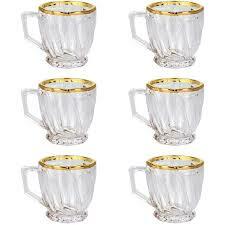 فنجان بلینک مکس مدل اسکوئر لب طلا کد KTZB125G (6 عددی)